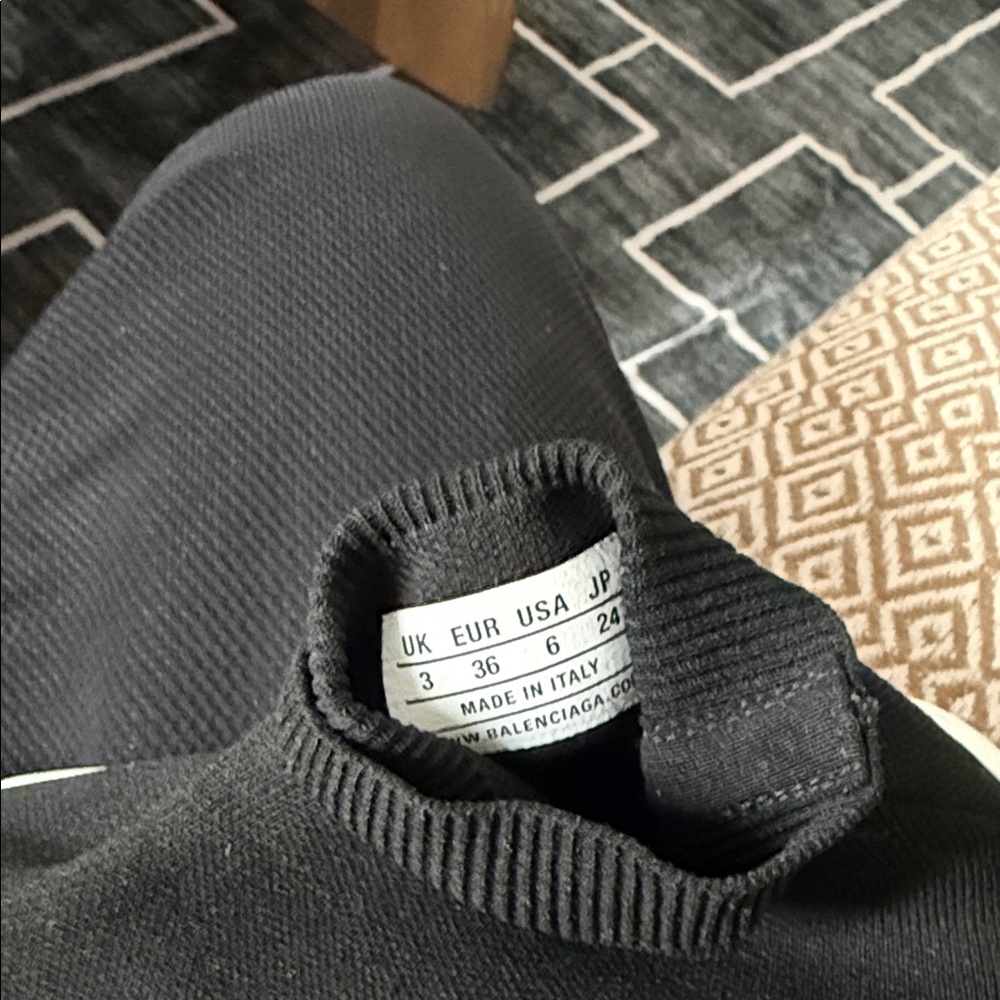 Balenciaga Women's Black and White Sock Sneakers - Picture 6 of 6